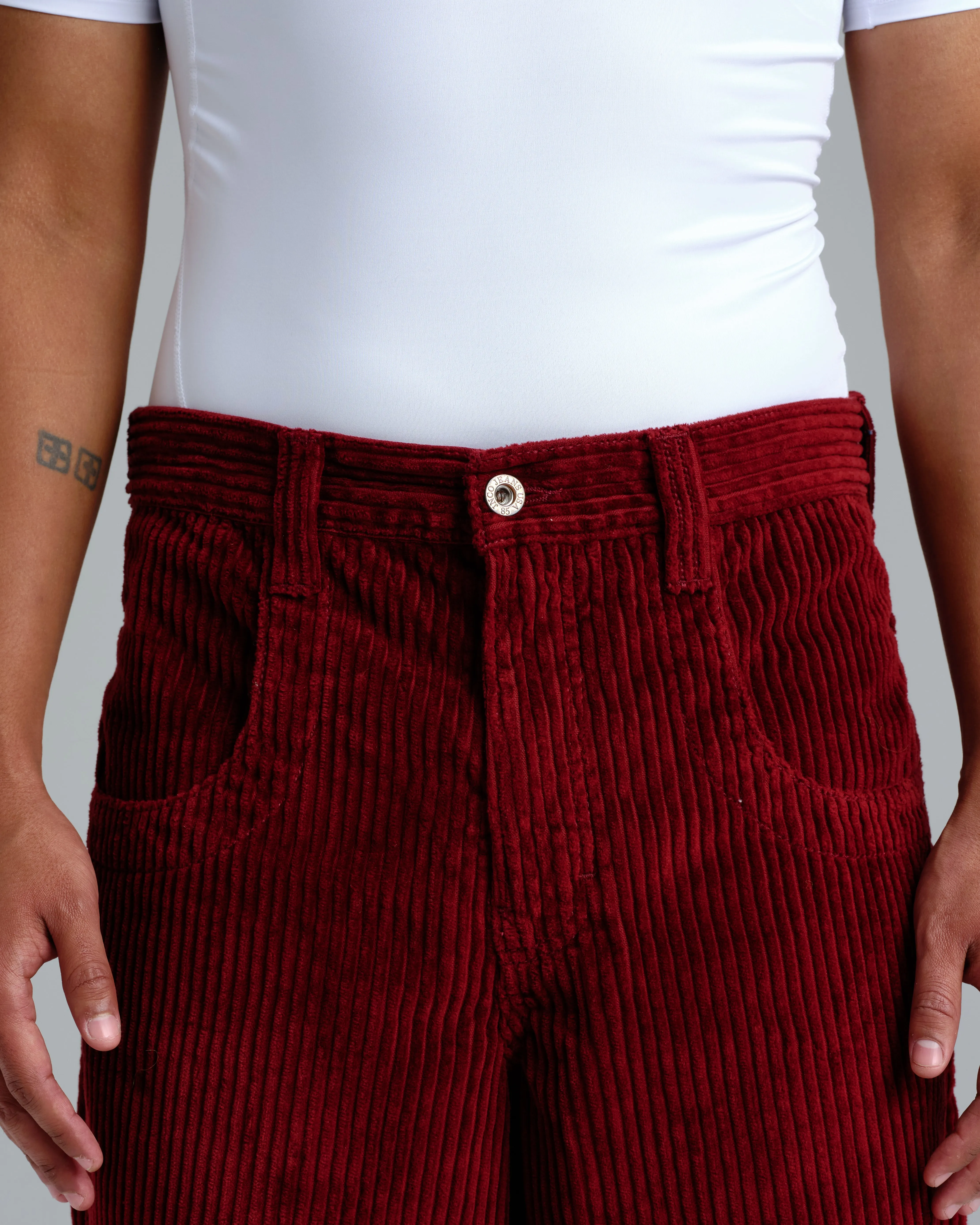 101 Twin Cannon. 26". 4 Wale Corduroy. Burgundy.