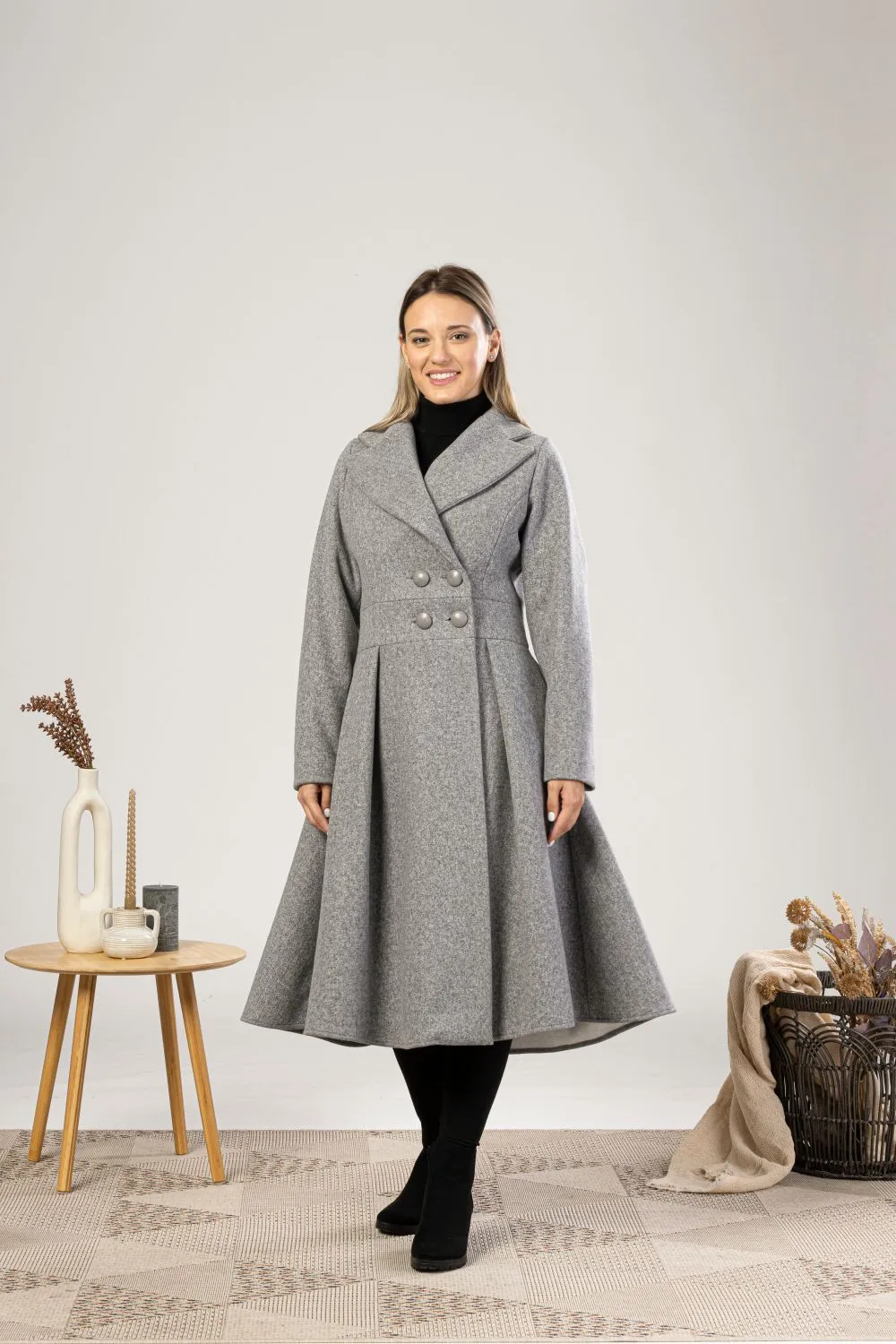 A-Line Fit and Flare Coat with Pockets