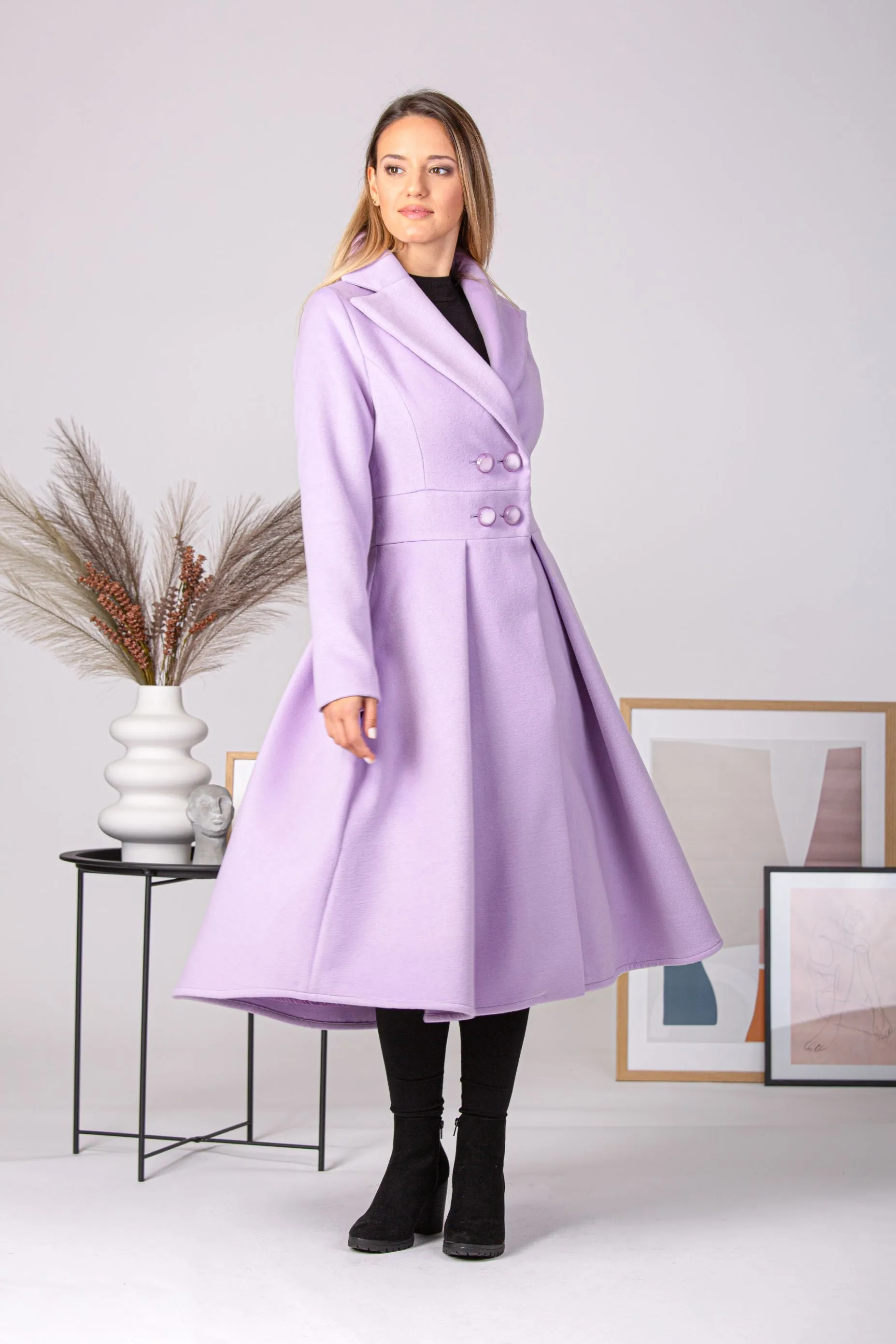 A-Line Fit and Flare Coat with Pockets