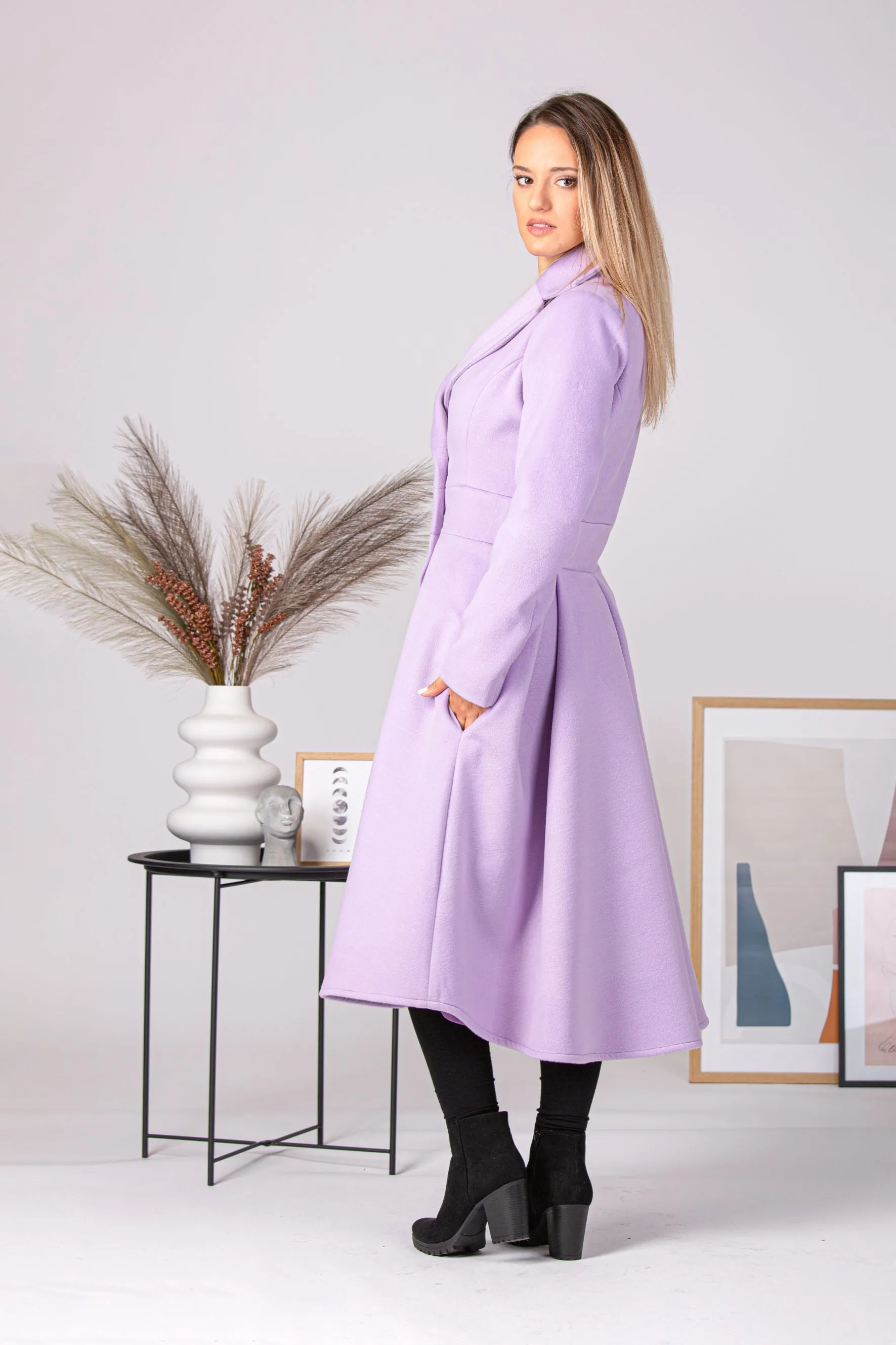 A-Line Fit and Flare Coat with Pockets