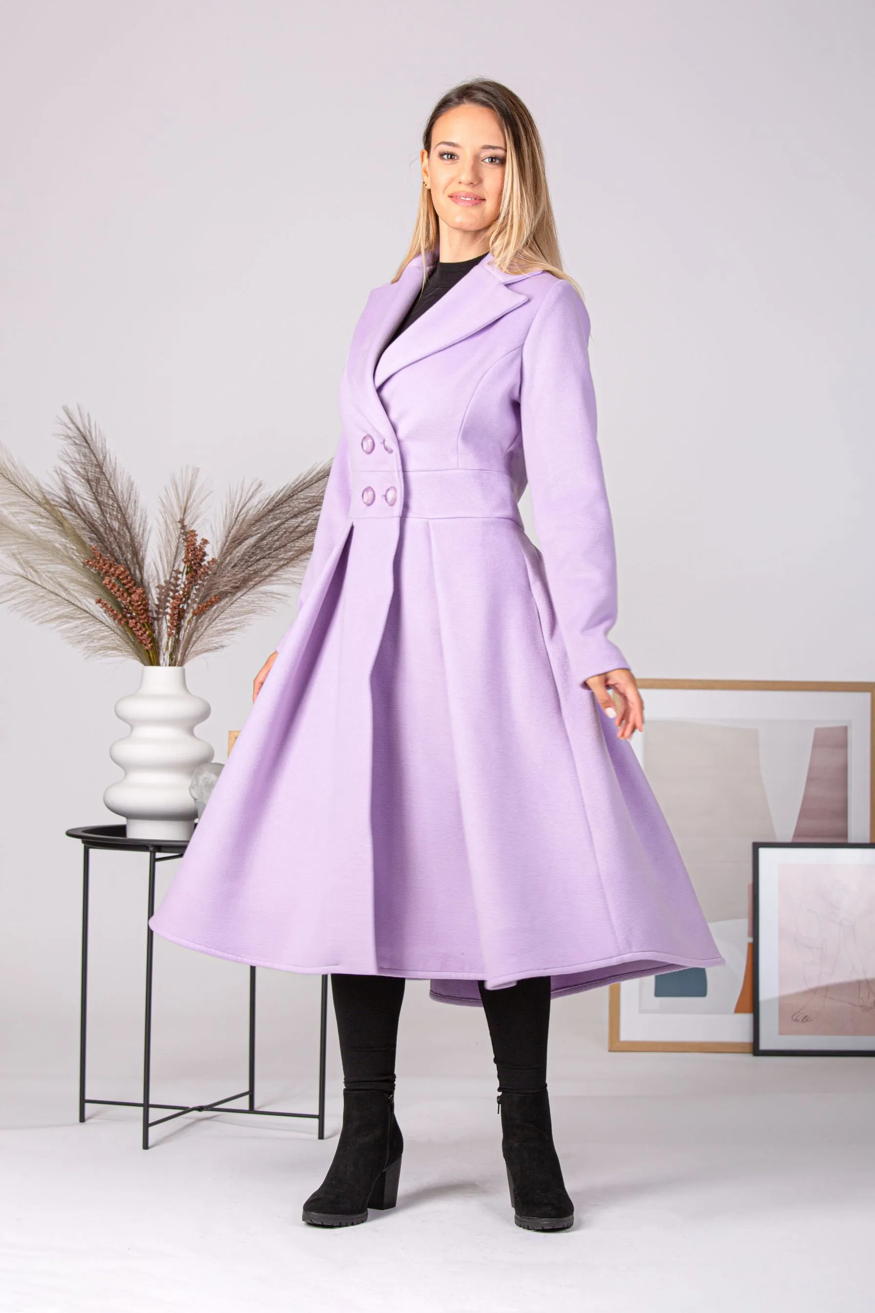 A-Line Fit and Flare Coat with Pockets