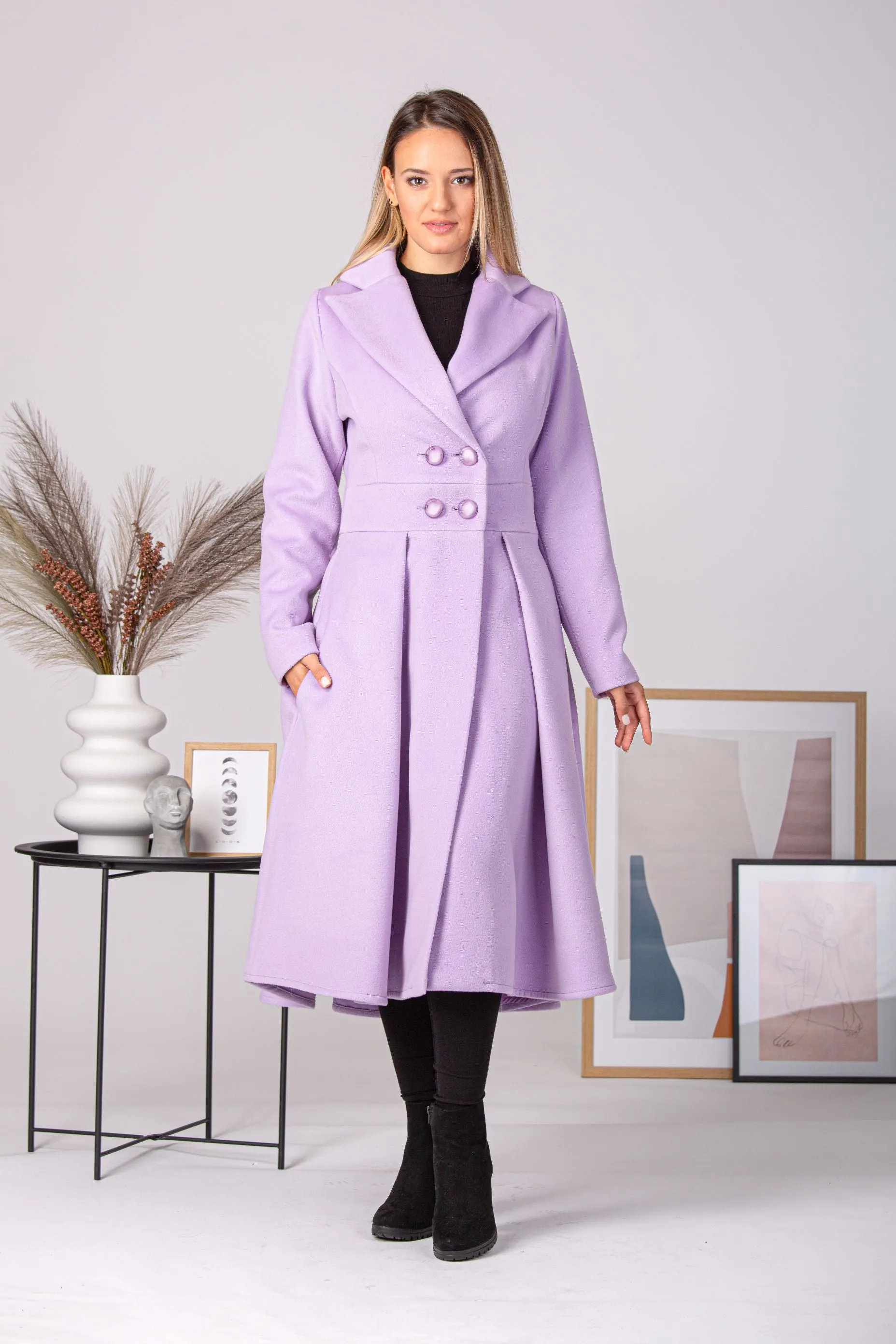 A-Line Fit and Flare Coat with Pockets