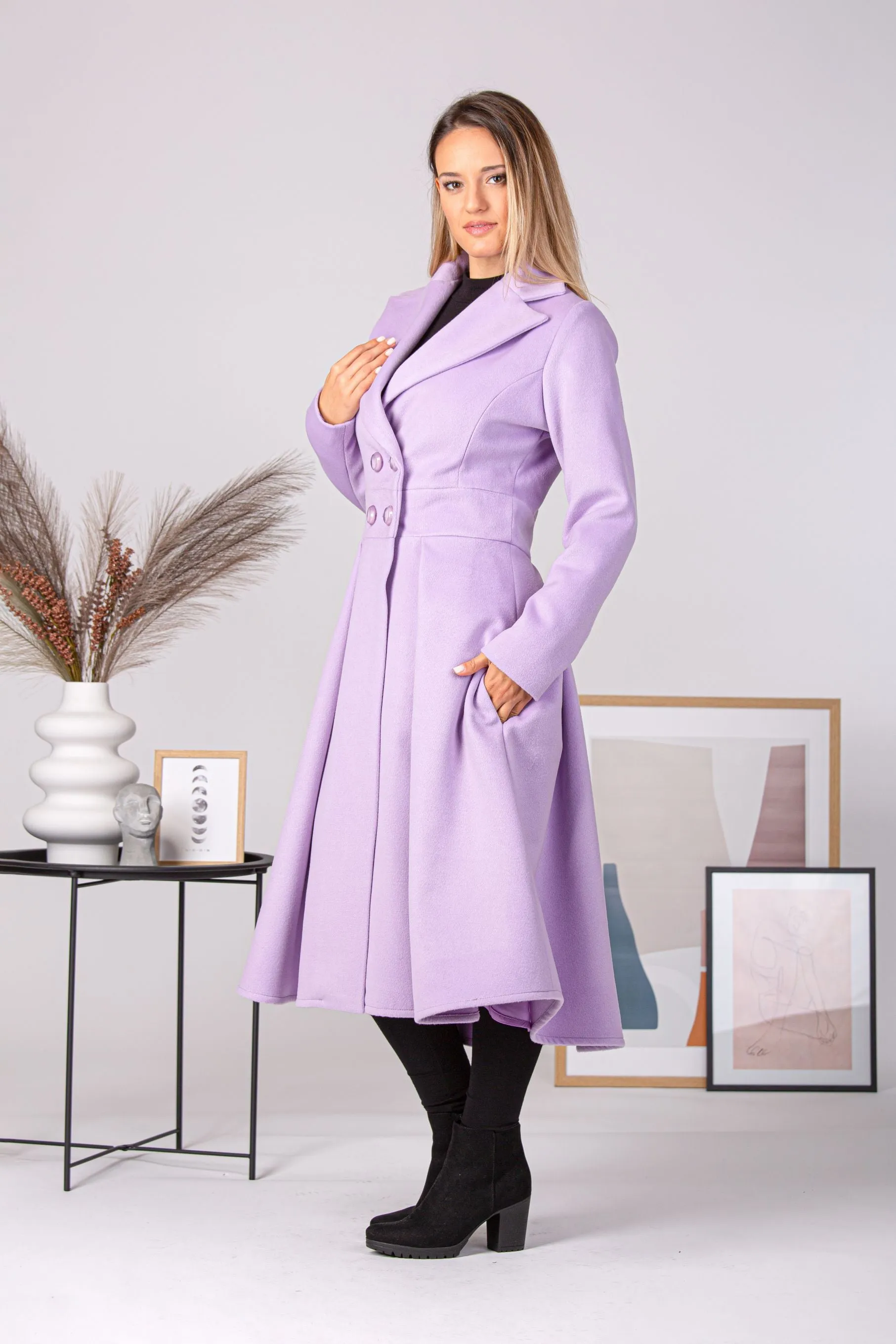 A-Line Fit and Flare Coat with Pockets