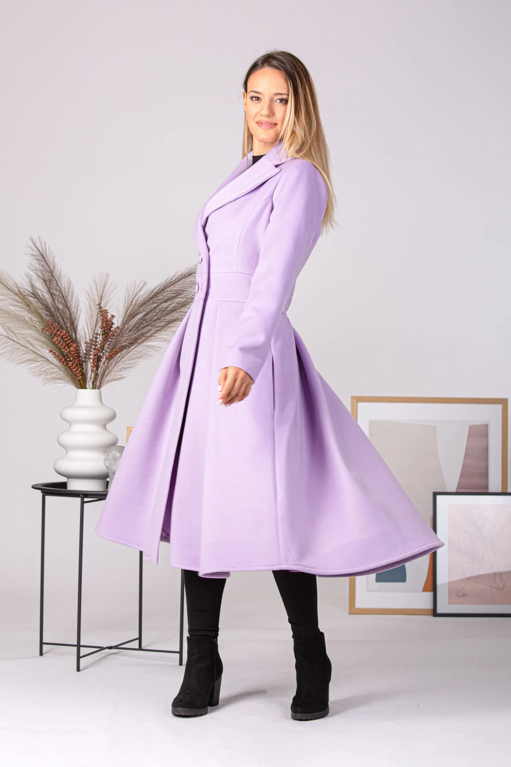 A-Line Fit and Flare Coat with Pockets