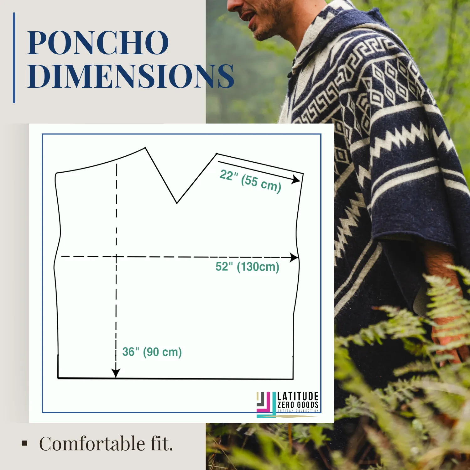 Acero - Dark Blue Poncho