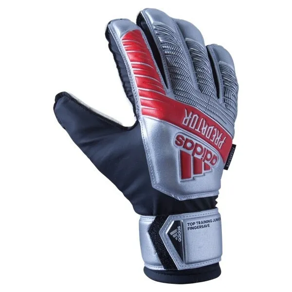 adidas Kids Predator Top Training Fingersave Goalkeeper Gloves Silver Metallic/Black