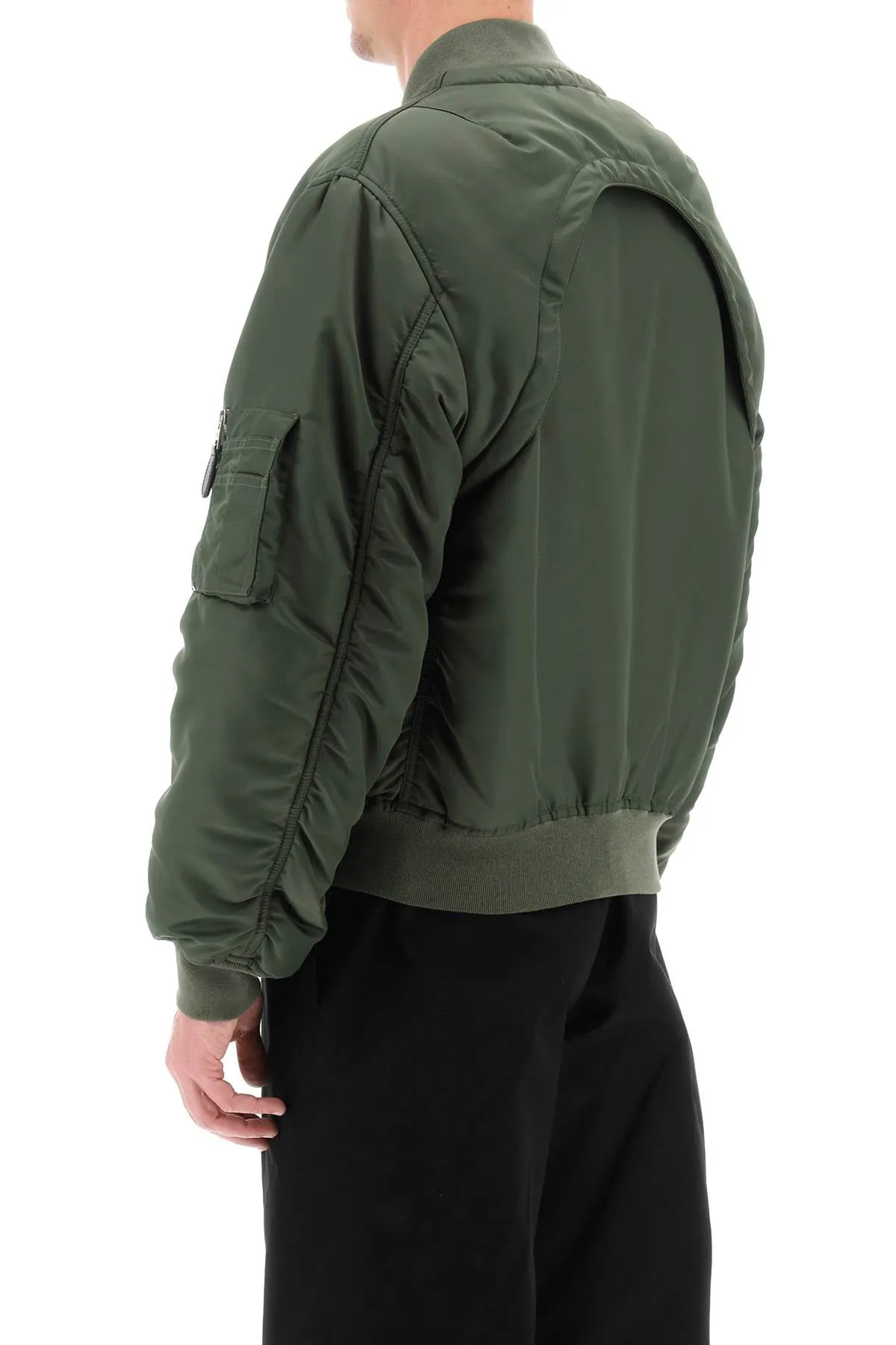 Alexander Mcqueen convertible bomber jacket in nylon satin