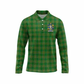 Alveston Irish Clan Tartan Long Sleeve Polo Shirt with Coat of Arms