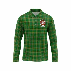 Archer Irish Clan Tartan Long Sleeve Polo Shirt with Coat of Arms