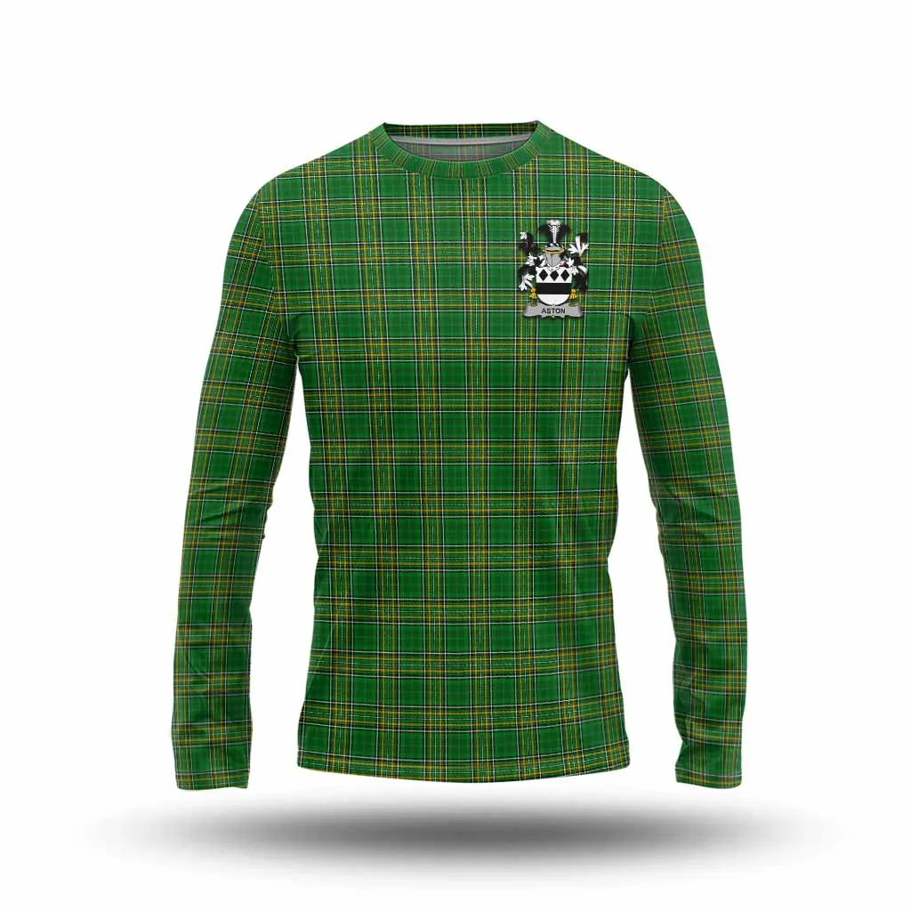 Aston Irish Clan Tartan Long Sleeve T-Shirt with Coat of Arms