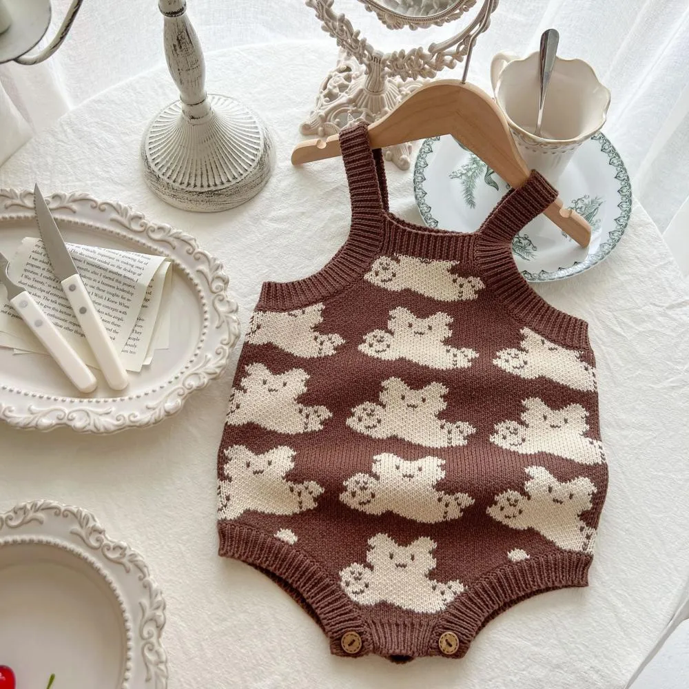 Autumn And Winter Baby Cute Wool Sleeveless Romper Baby Sweater Cardigan Coat Wholesale Baby Clothes