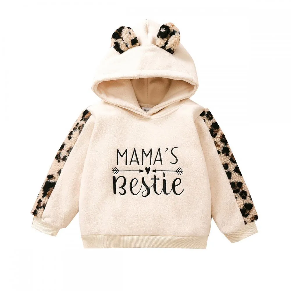 Autumn and Winter Boys and Girls Leopard Print Hooded Sweater Coat Wholesale Kids Clothes