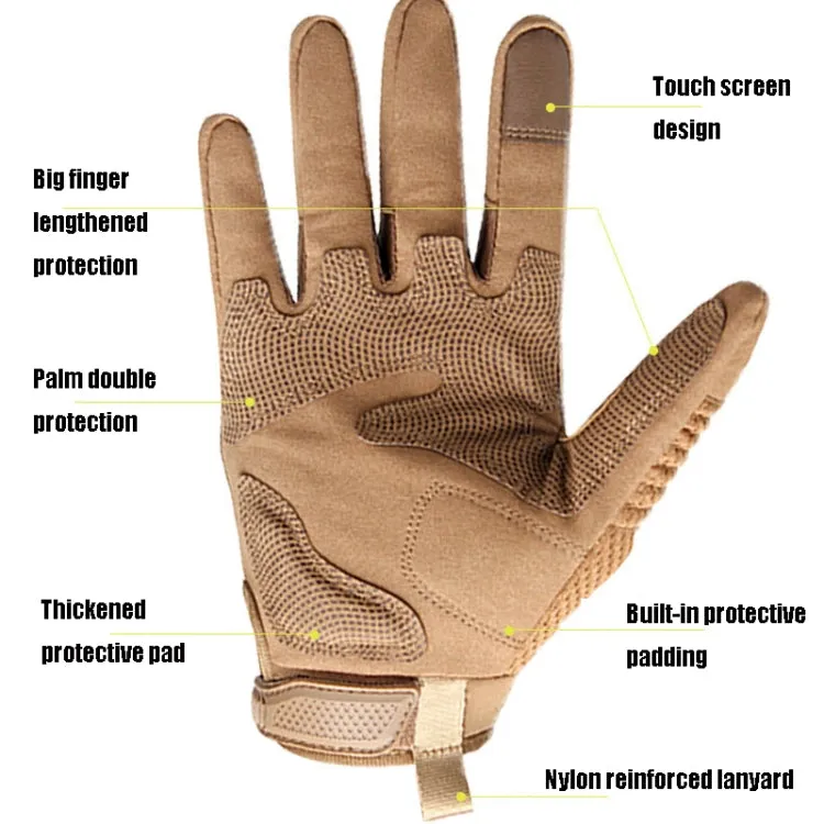 B28 Outdoor Rding Motorcycle Protective Anti-Slip Wear-Resistant Mountaineering Sports Gloves, Size: L(Wolf Brown)