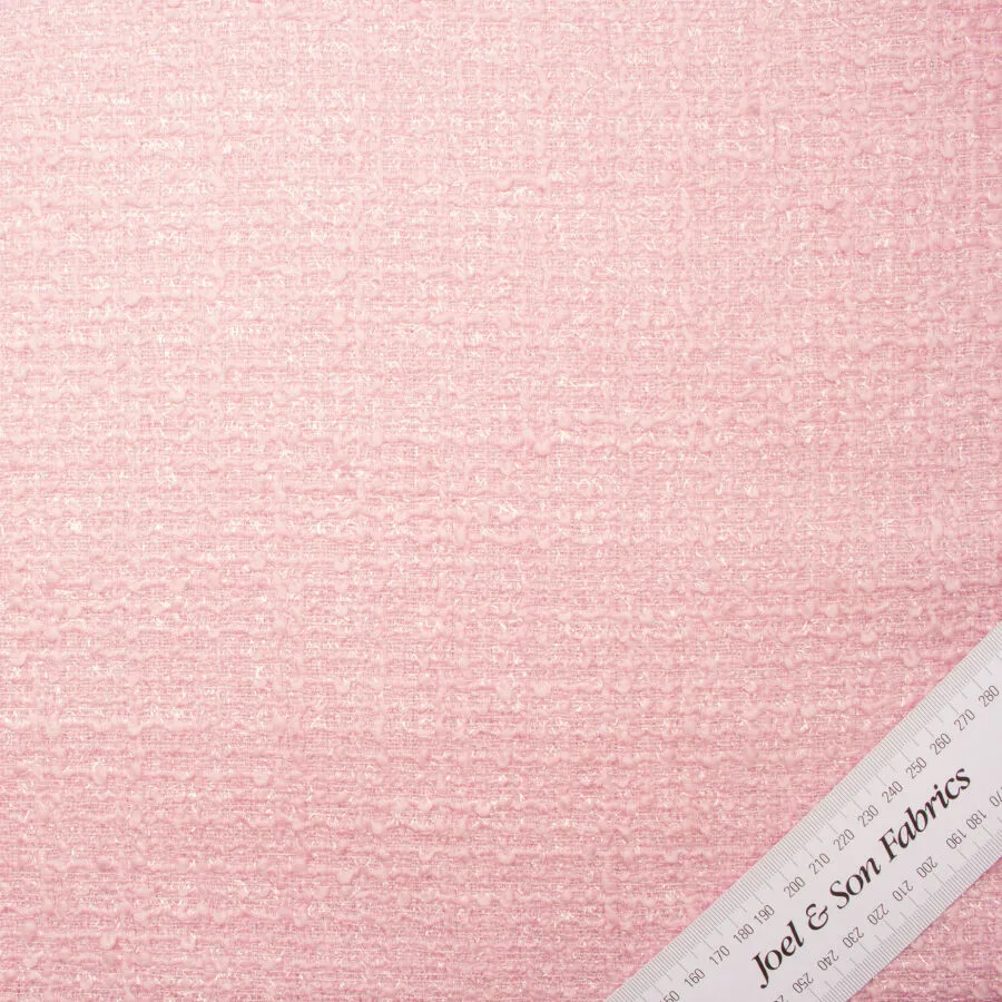 Baby Pink Lurex Wool Bouclé