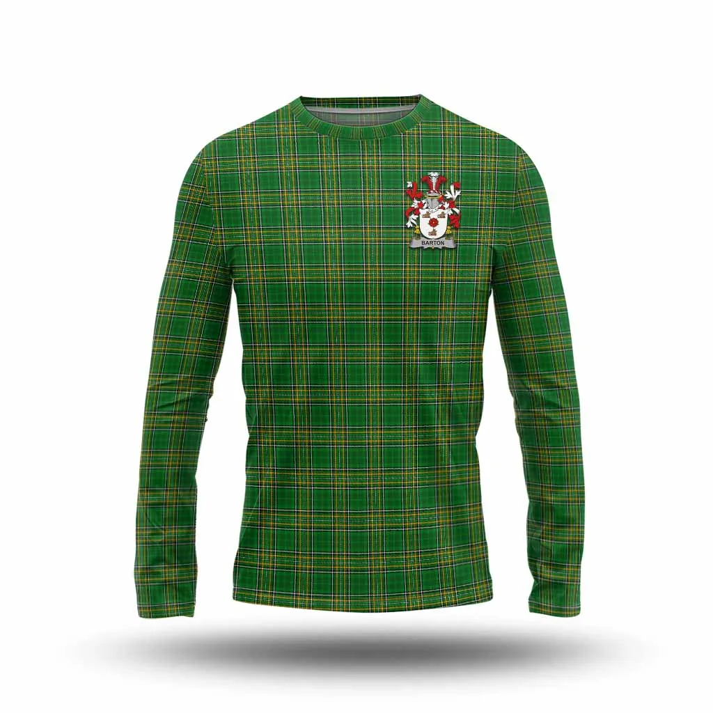 Barton Irish Clan Tartan Long Sleeve T-Shirt with Coat of Arms