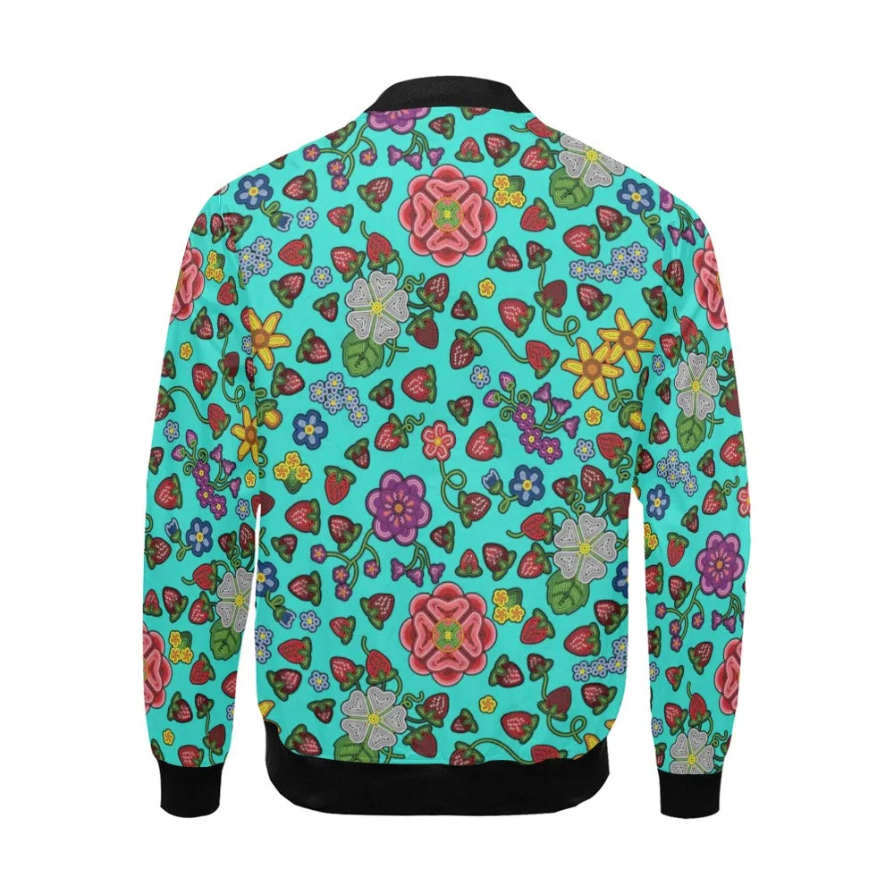 Berry Pop Turquoise All Over Print Bomber Jacket for Men