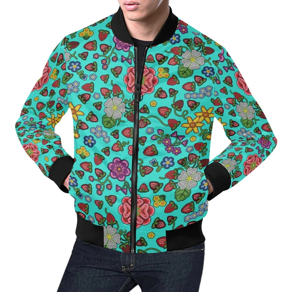 Berry Pop Turquoise All Over Print Bomber Jacket for Men