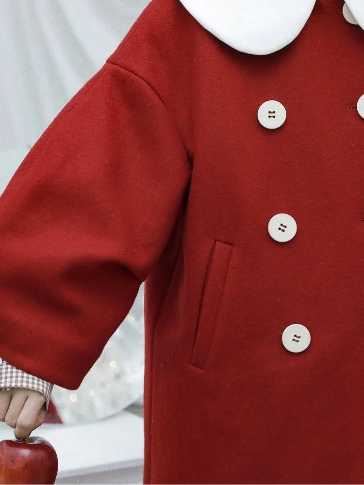 Berry Red Wool Coat【s0000003621】