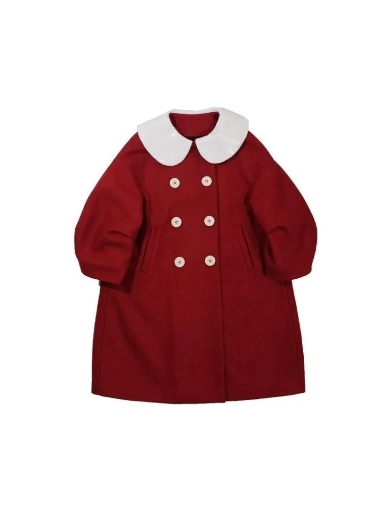 Berry Red Wool Coat【s0000003621】