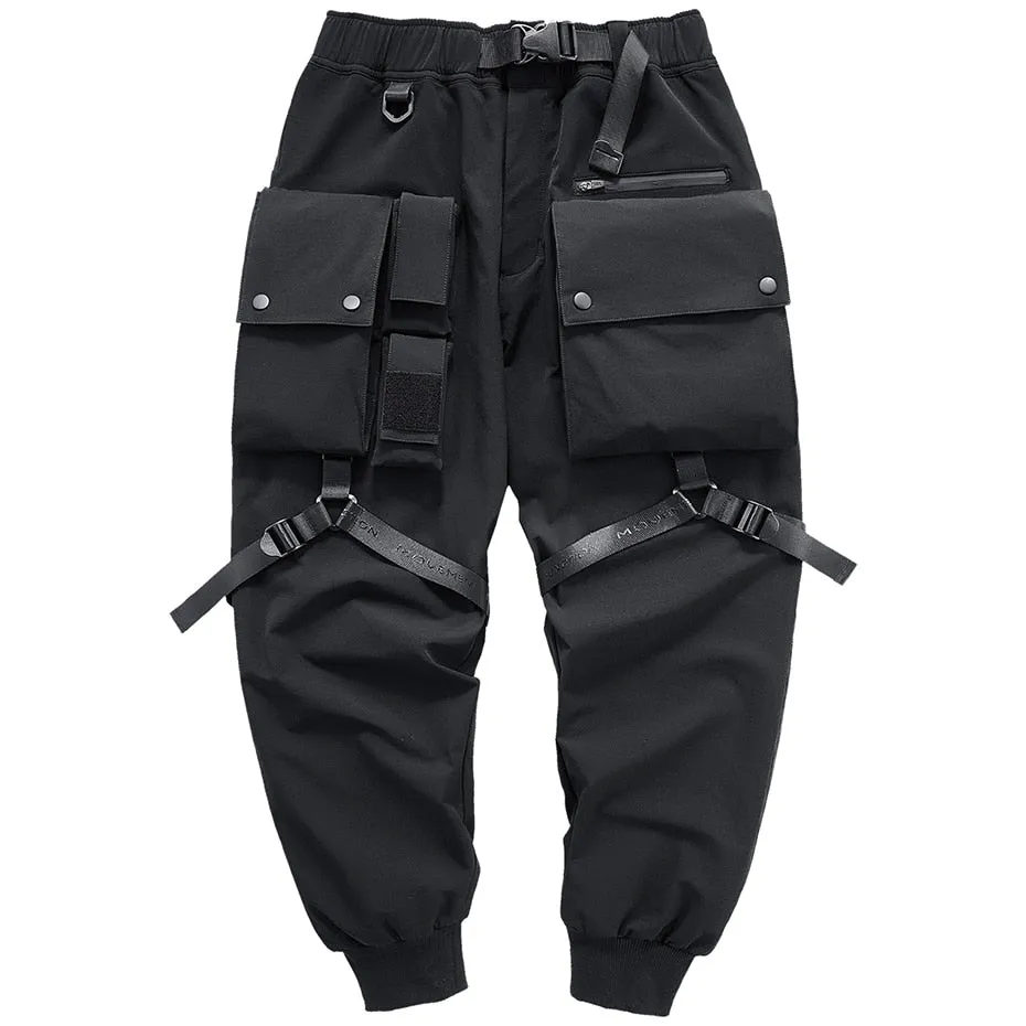 Black Cargo Pants Men Joggers Original Fashion Streetwear Hip Hop Pants for Man Harajuku Techwear Trousers Long Zipper Tactical