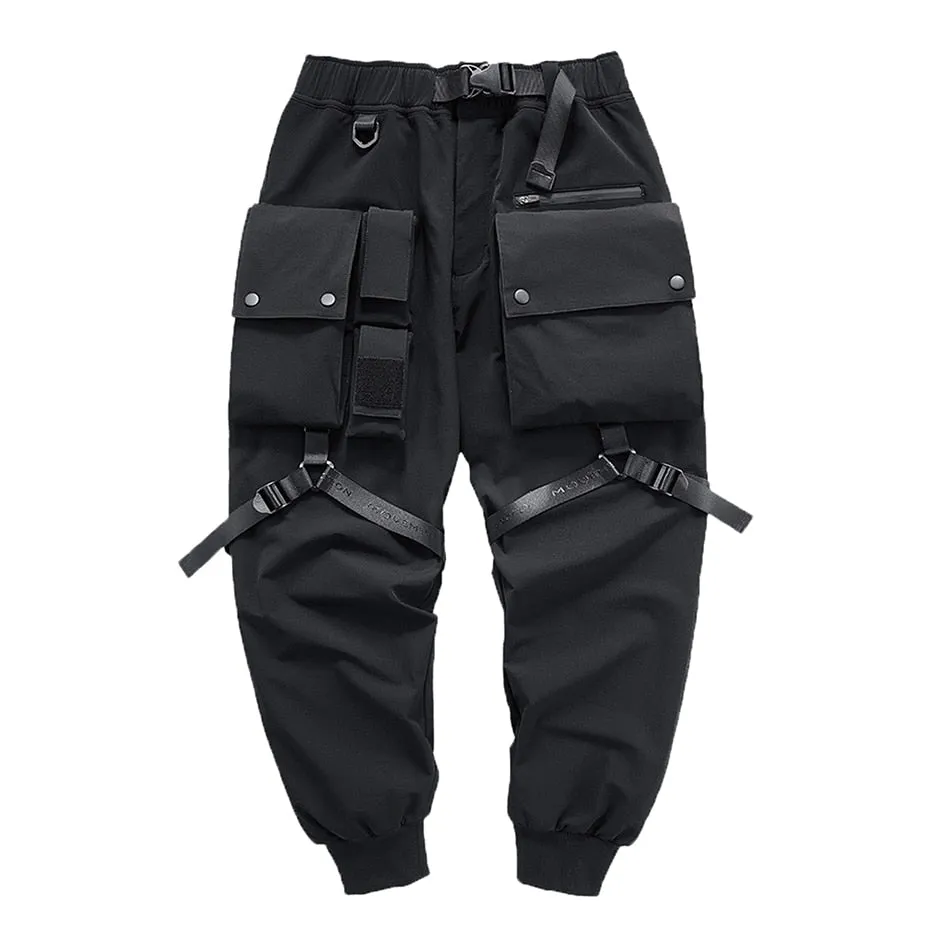 Black Cargo Pants Men Joggers Original Fashion Streetwear Hip Hop Pants for Man Harajuku Techwear Trousers Long Zipper Tactical