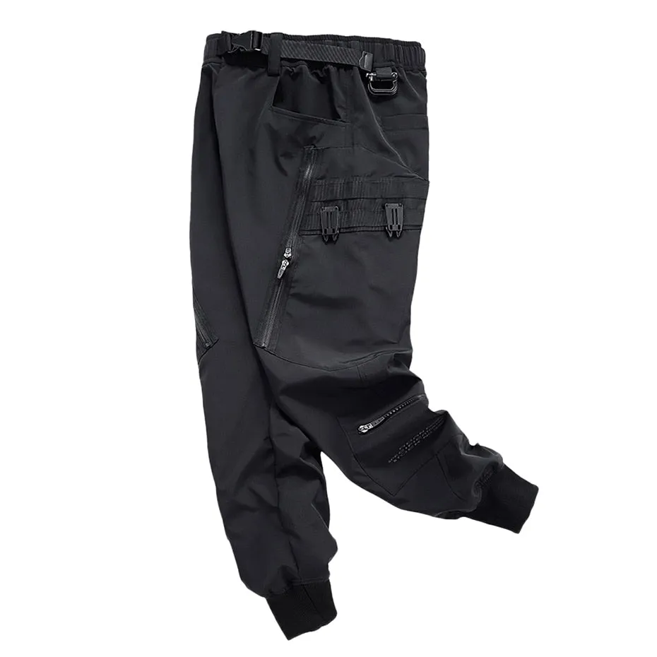 Black Cargo Pants Men Joggers Original Fashion Streetwear Hip Hop Pants for Man Harajuku Techwear Trousers Long Zipper Tactical