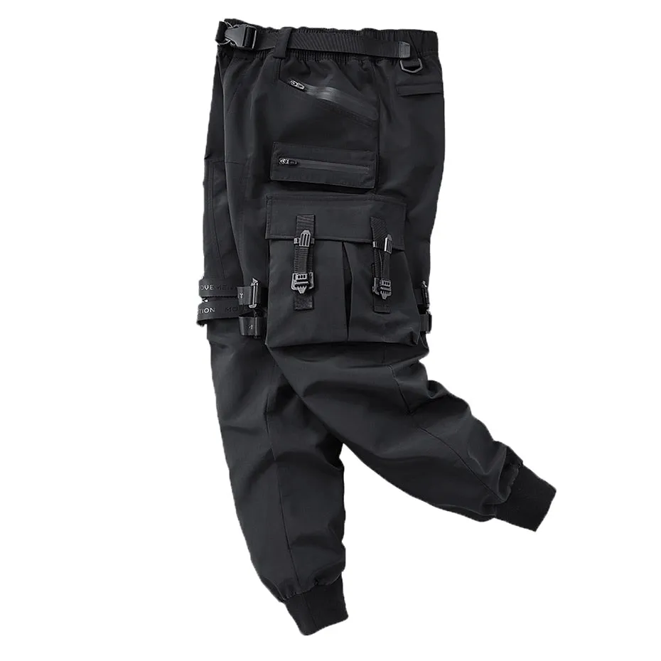 Black Cargo Pants Men Joggers Original Fashion Streetwear Hip Hop Pants for Man Harajuku Techwear Trousers Long Zipper Tactical