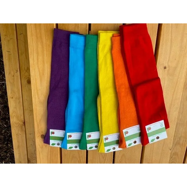 Block Colour Knee Socks - Rainbow - Sunrise Orange