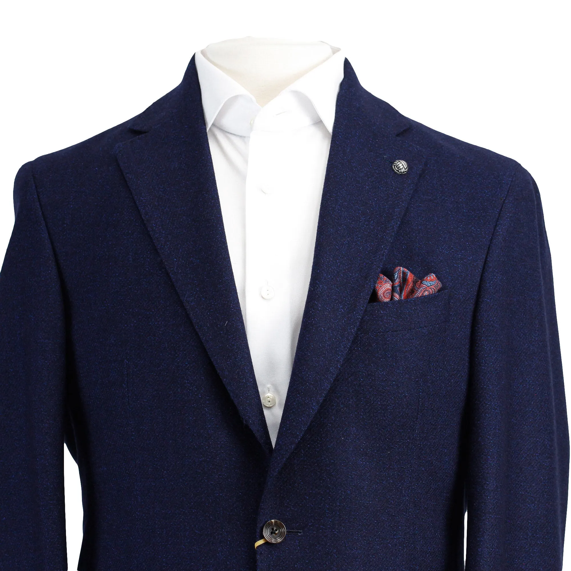 Blue Melange Mcallen Contemporary Fit Wool Sport Coat - Jack Victor