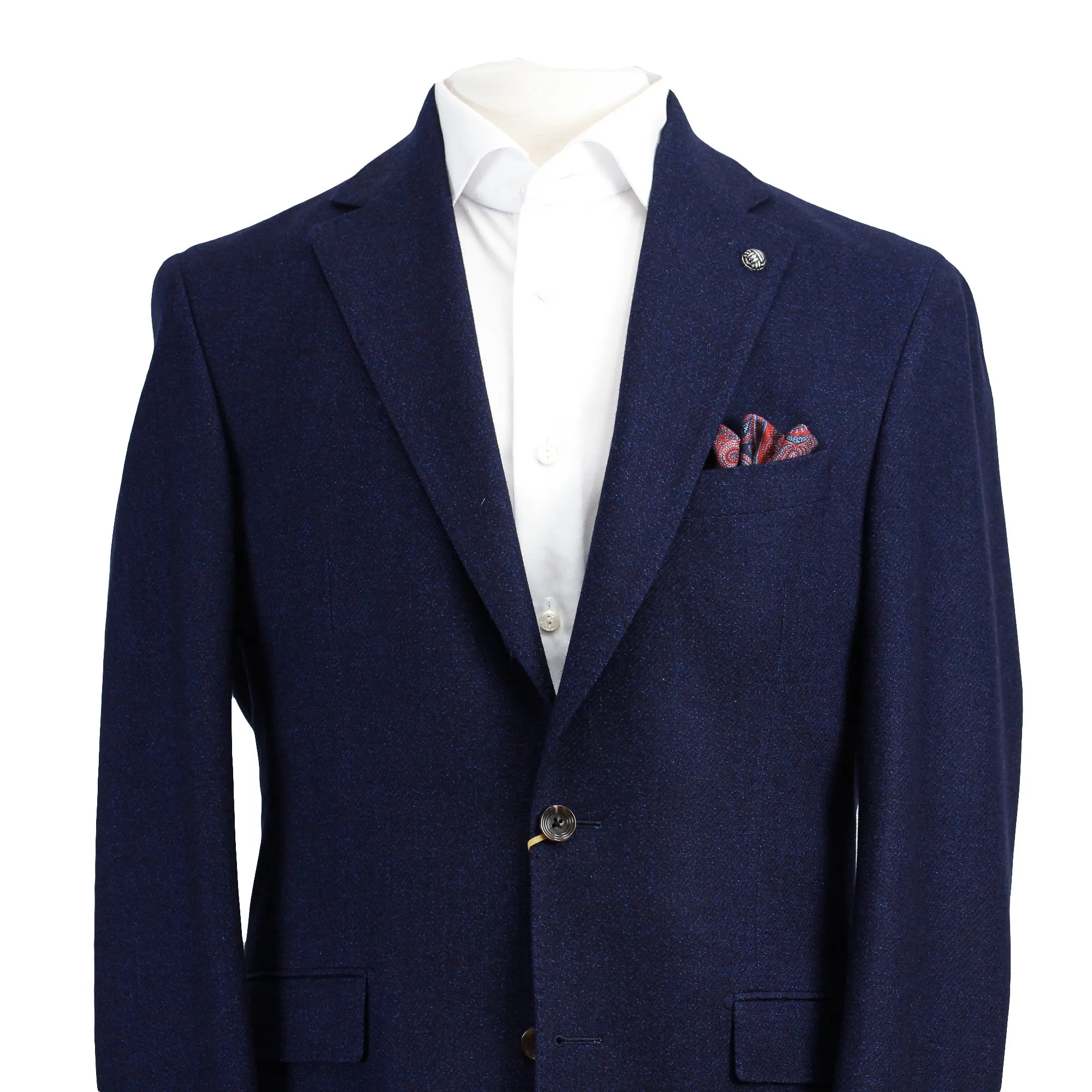 Blue Melange Mcallen Contemporary Fit Wool Sport Coat - Jack Victor