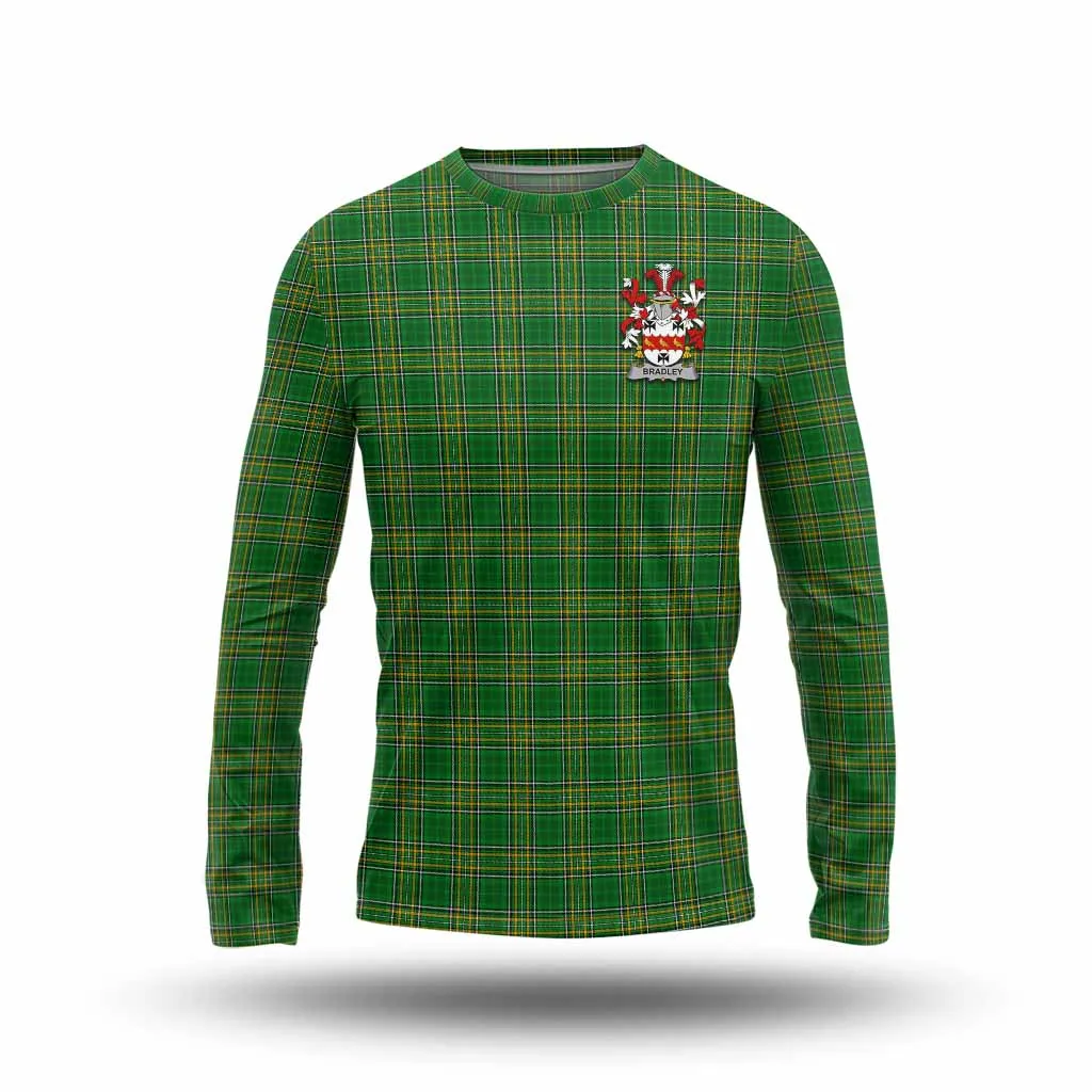 Bradley Irish Clan Tartan Long Sleeve T-Shirt with Coat of Arms