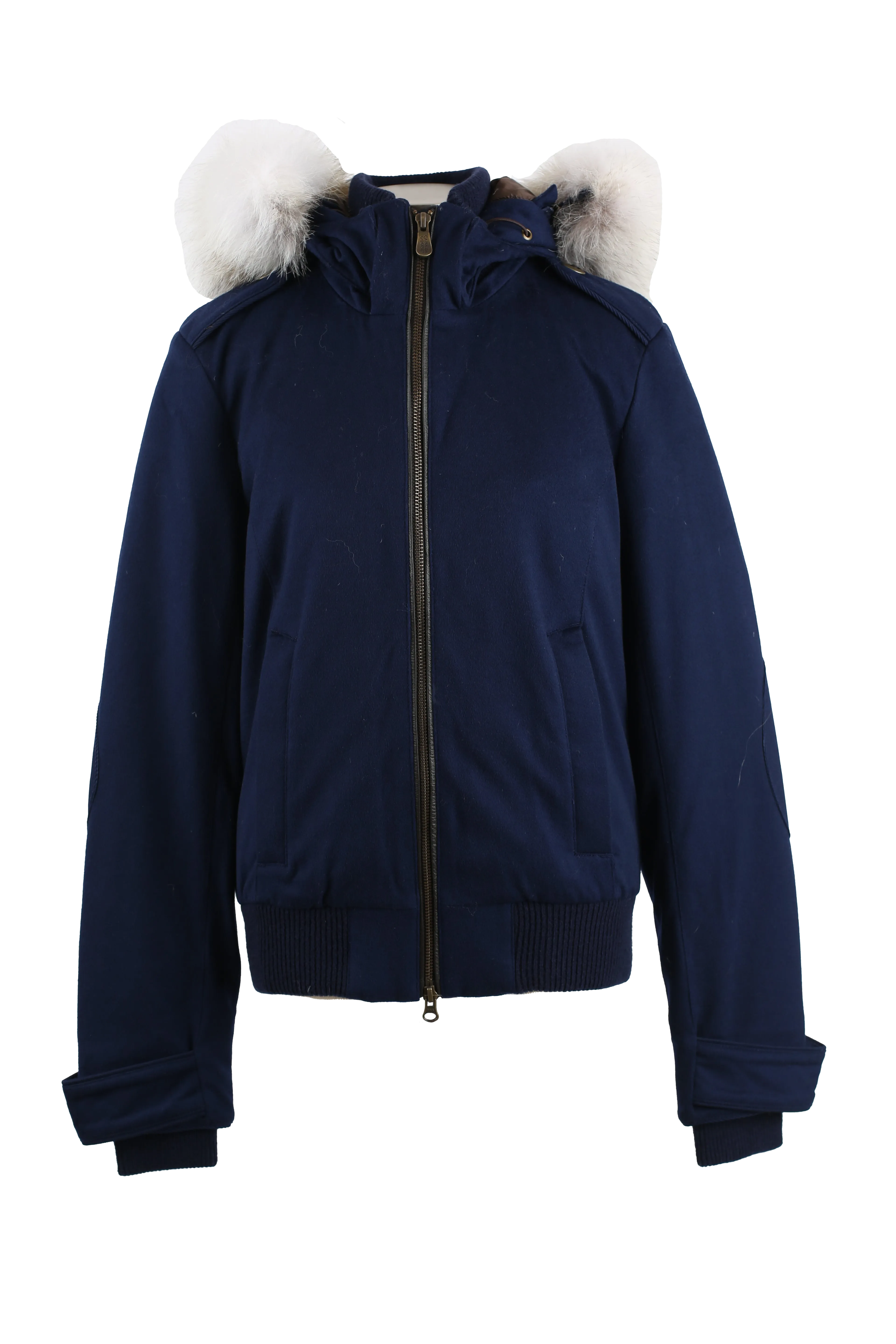 Branta Wool Bomber W/ Fur Hood - Loro Piana Storm System