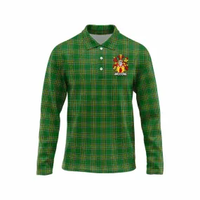 Breen Irish Clan Tartan Long Sleeve Polo Shirt with Coat of Arms