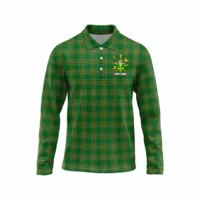 Bury Irish Clan Tartan Long Sleeve Polo Shirt with Coat of Arms