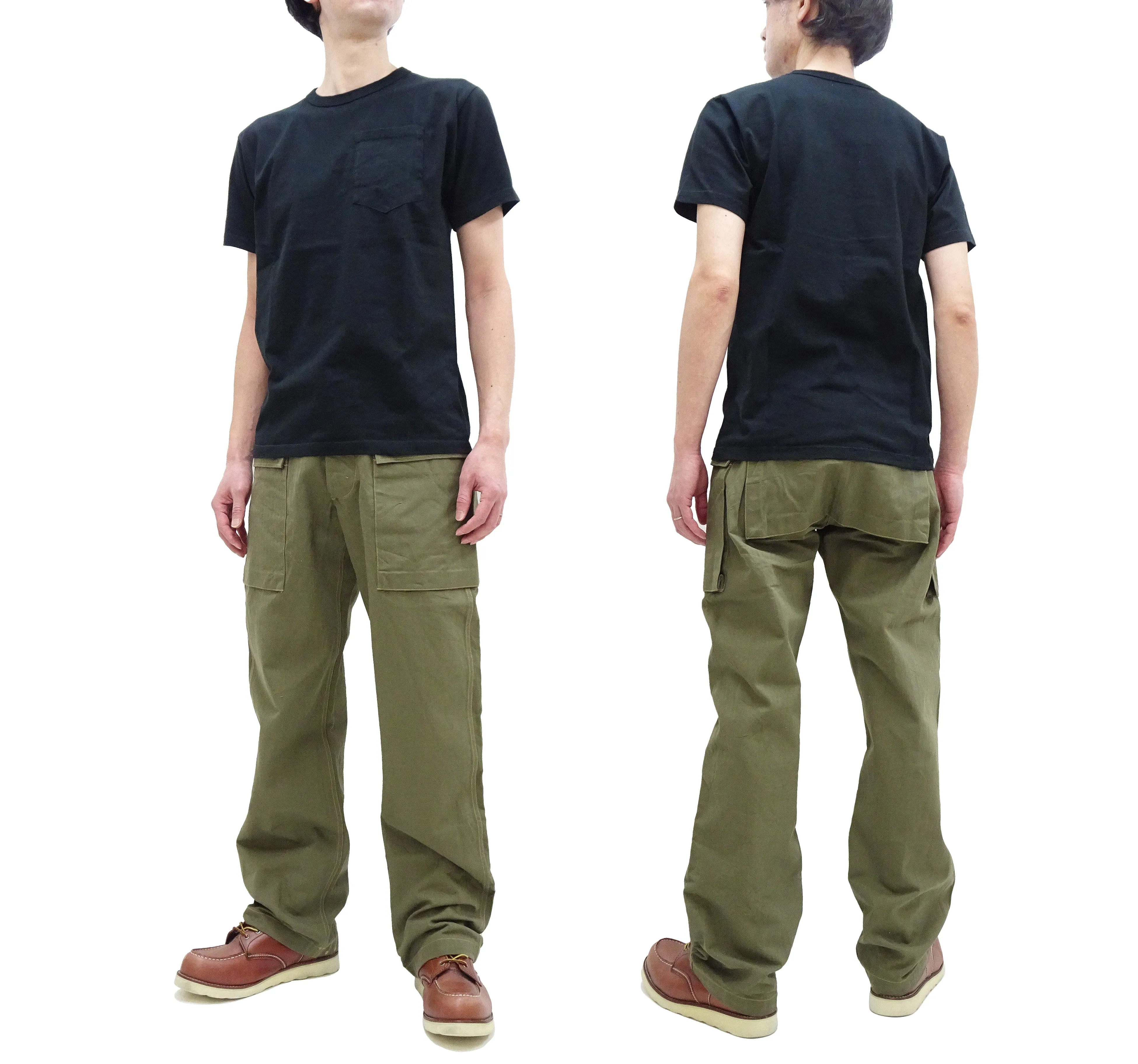 Buzz Rickson Cargo Pants Men's USMC P44 Combat Trousers HBT P-44 Monkey Pants BR42340 Olive