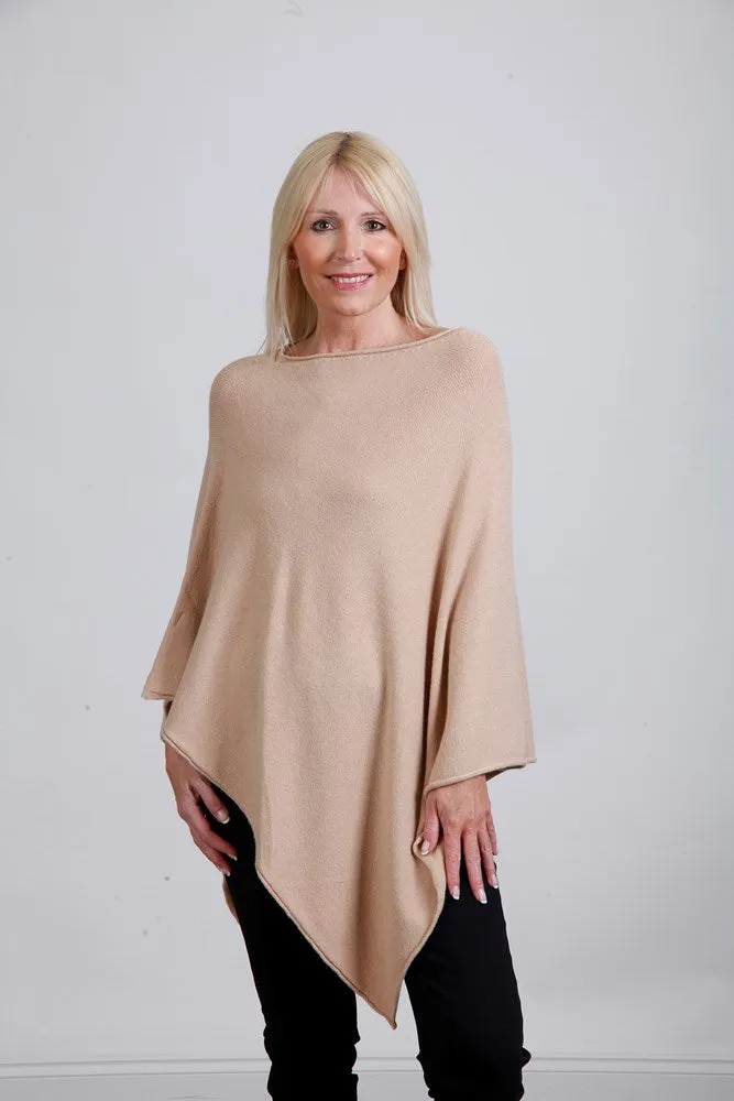 Camel Luxe Asymmetric Poncho