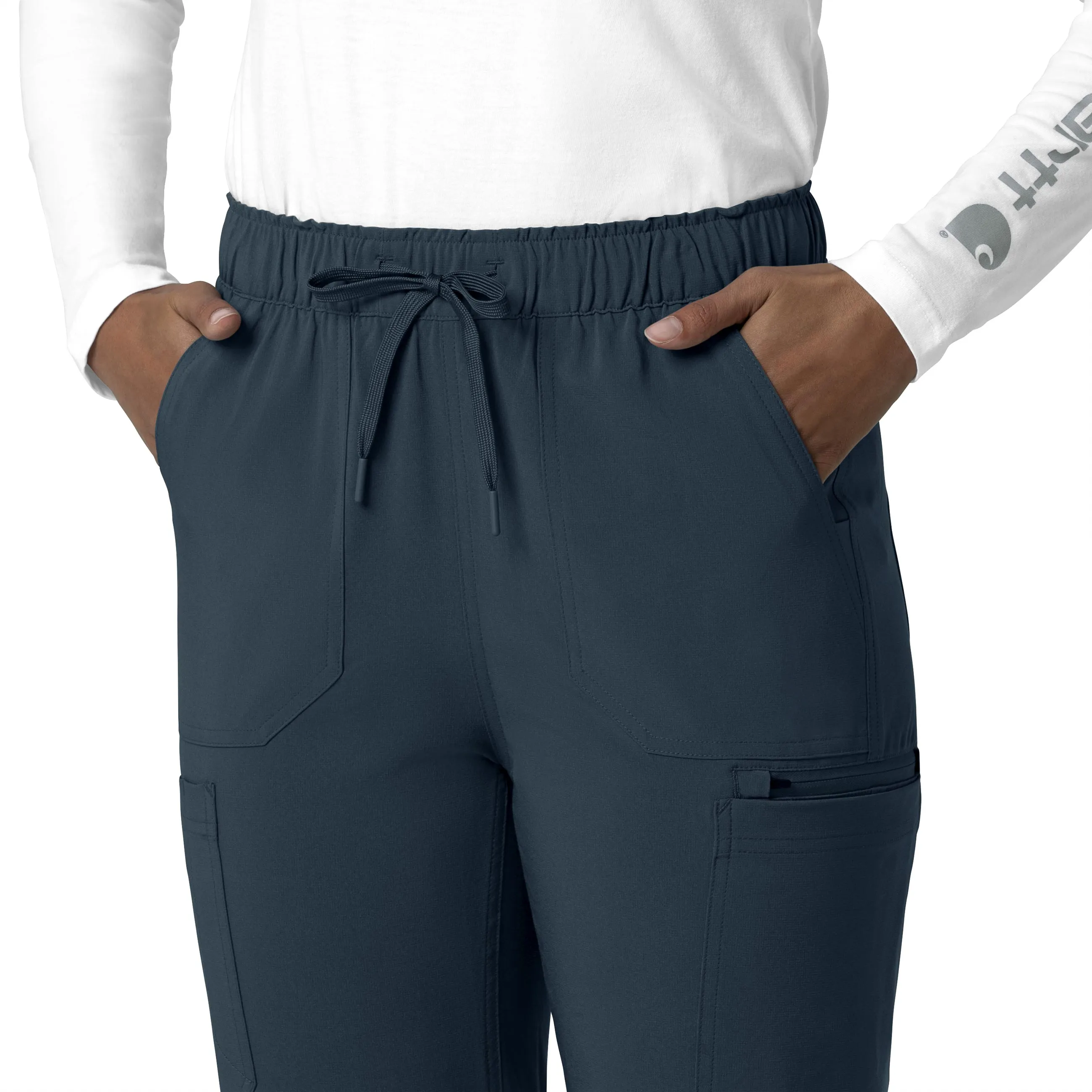 Carhartt Force Cross-Flex Women's Straight Leg Cargo Scrub Pant - Navy