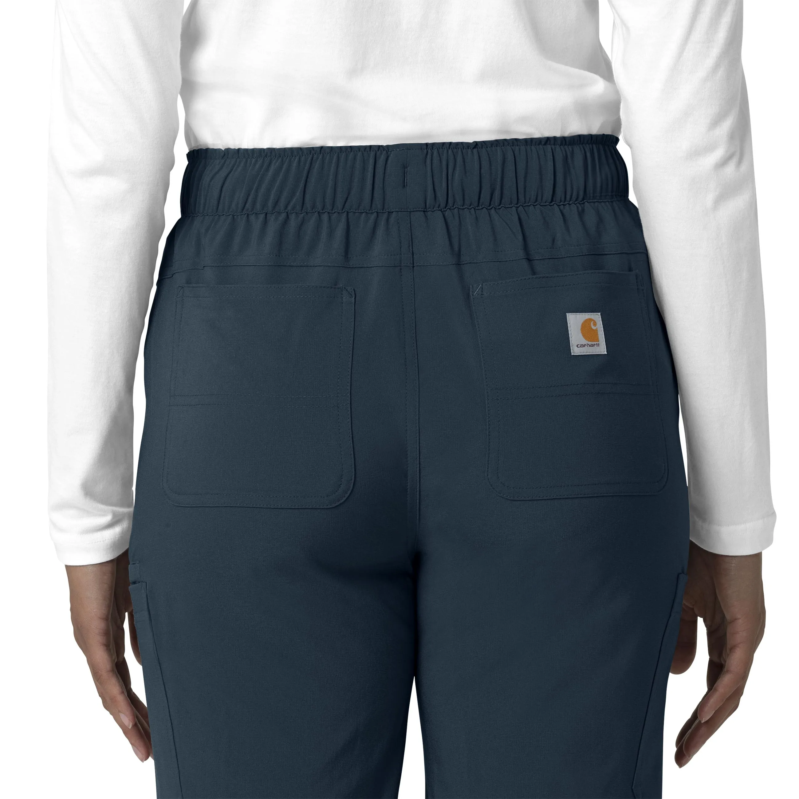 Carhartt Force Cross-Flex Women's Straight Leg Cargo Scrub Pant - Navy