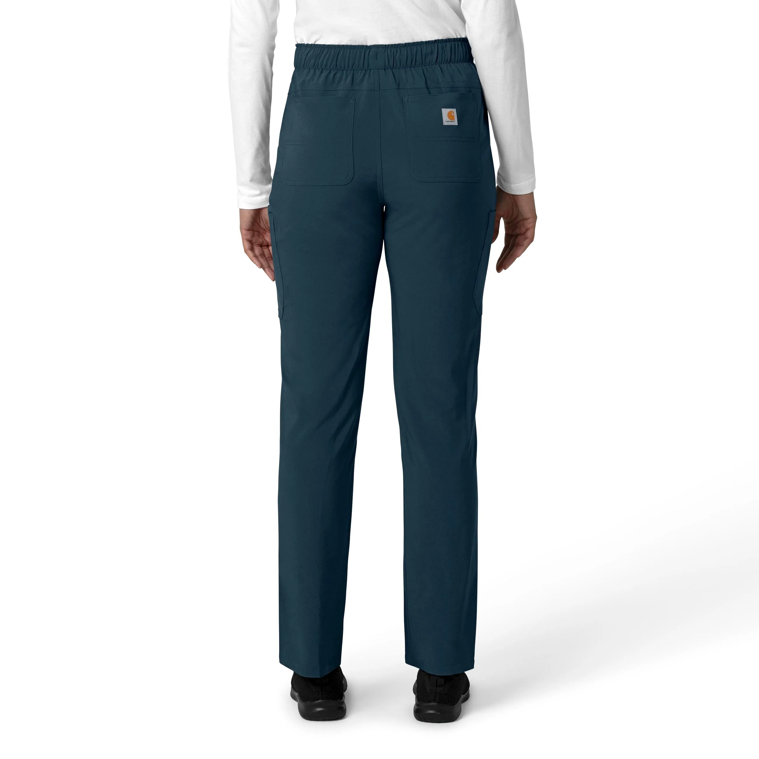 Carhartt Force Cross-Flex Women's Straight Leg Cargo Scrub Pant - Navy