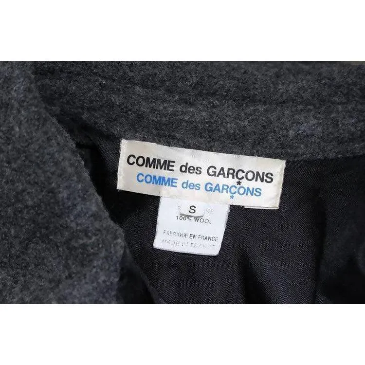 COMME DES GARÇONS Grey Boiled Wool Coat | Size S