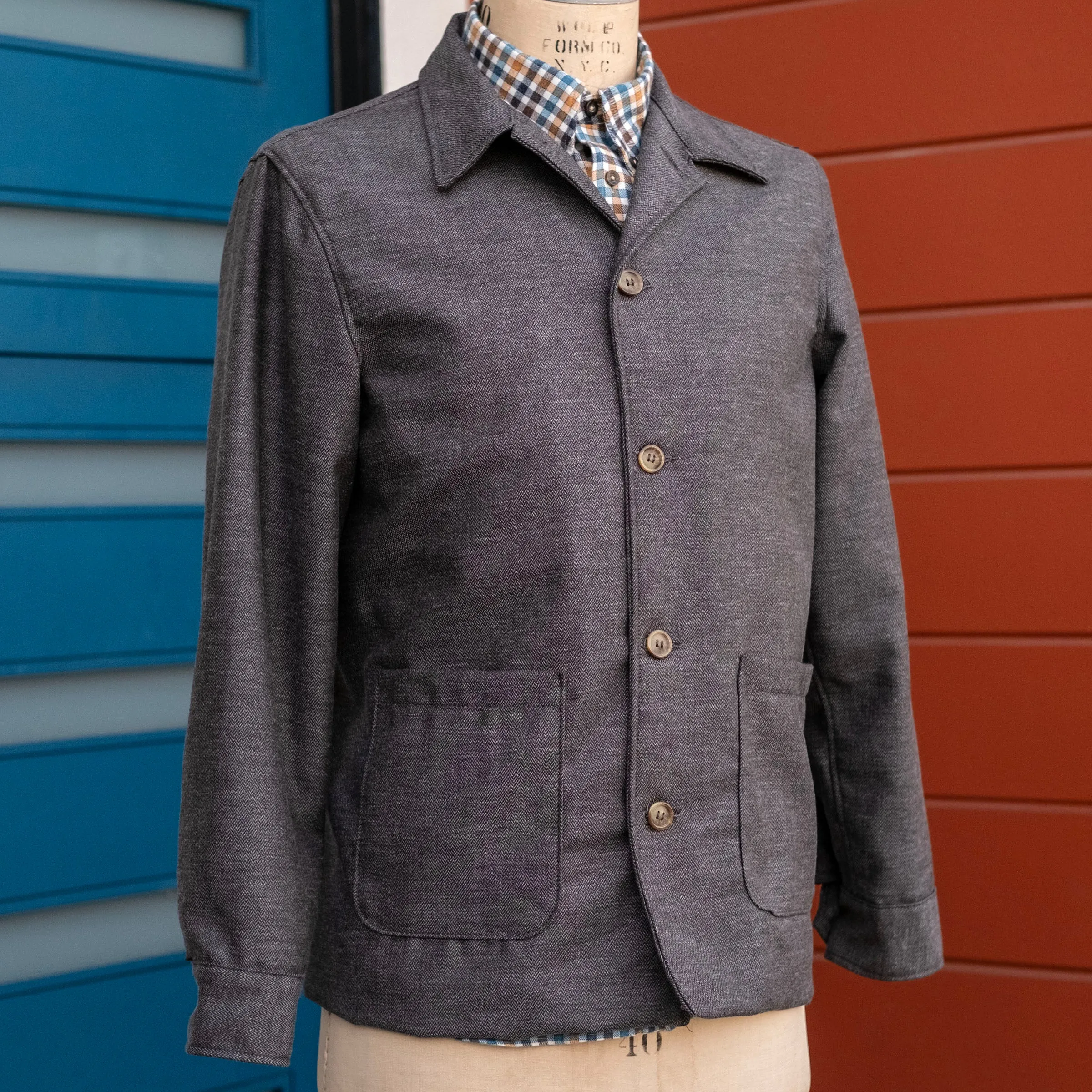 Corso Jacket DiPray Pewter Herringbone Tweed