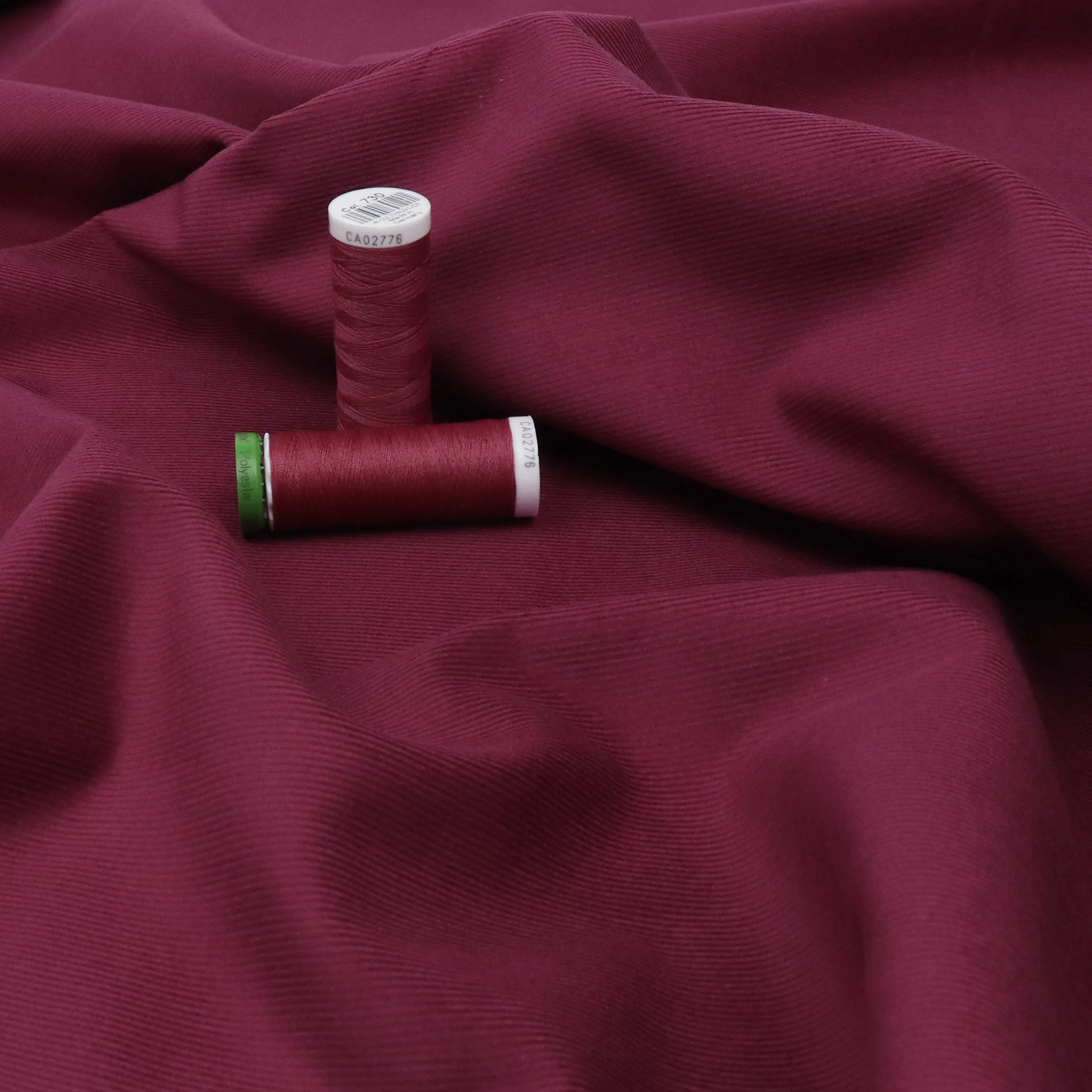 Cotton Needlecord - Burgundy - END OF BOLT 78cm