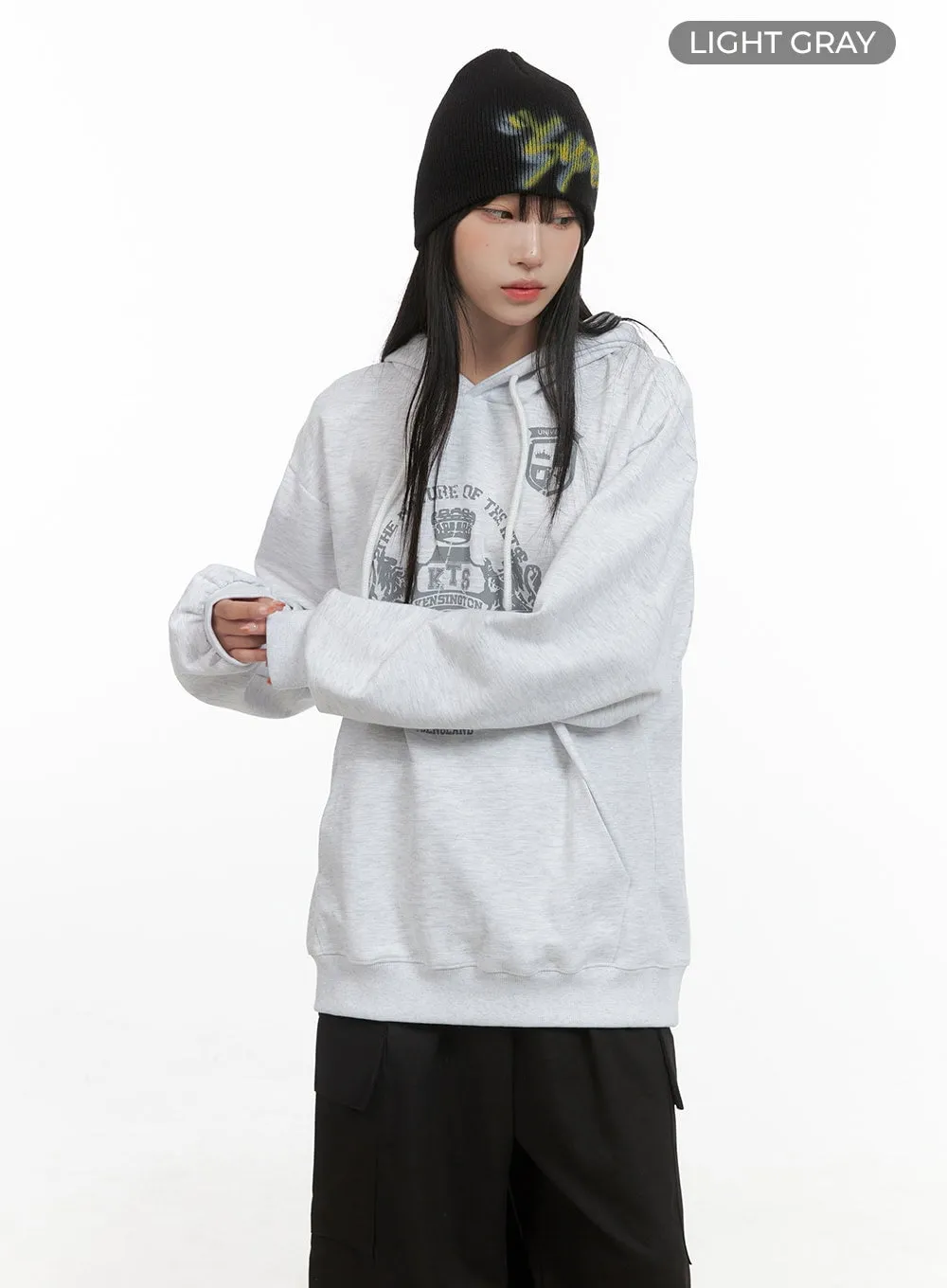 Cotton Oversize Graphic Hoodie CS403