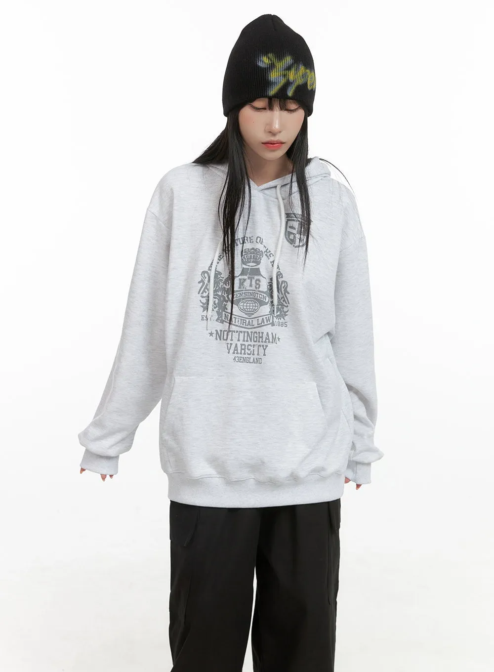 Cotton Oversize Graphic Hoodie CS403