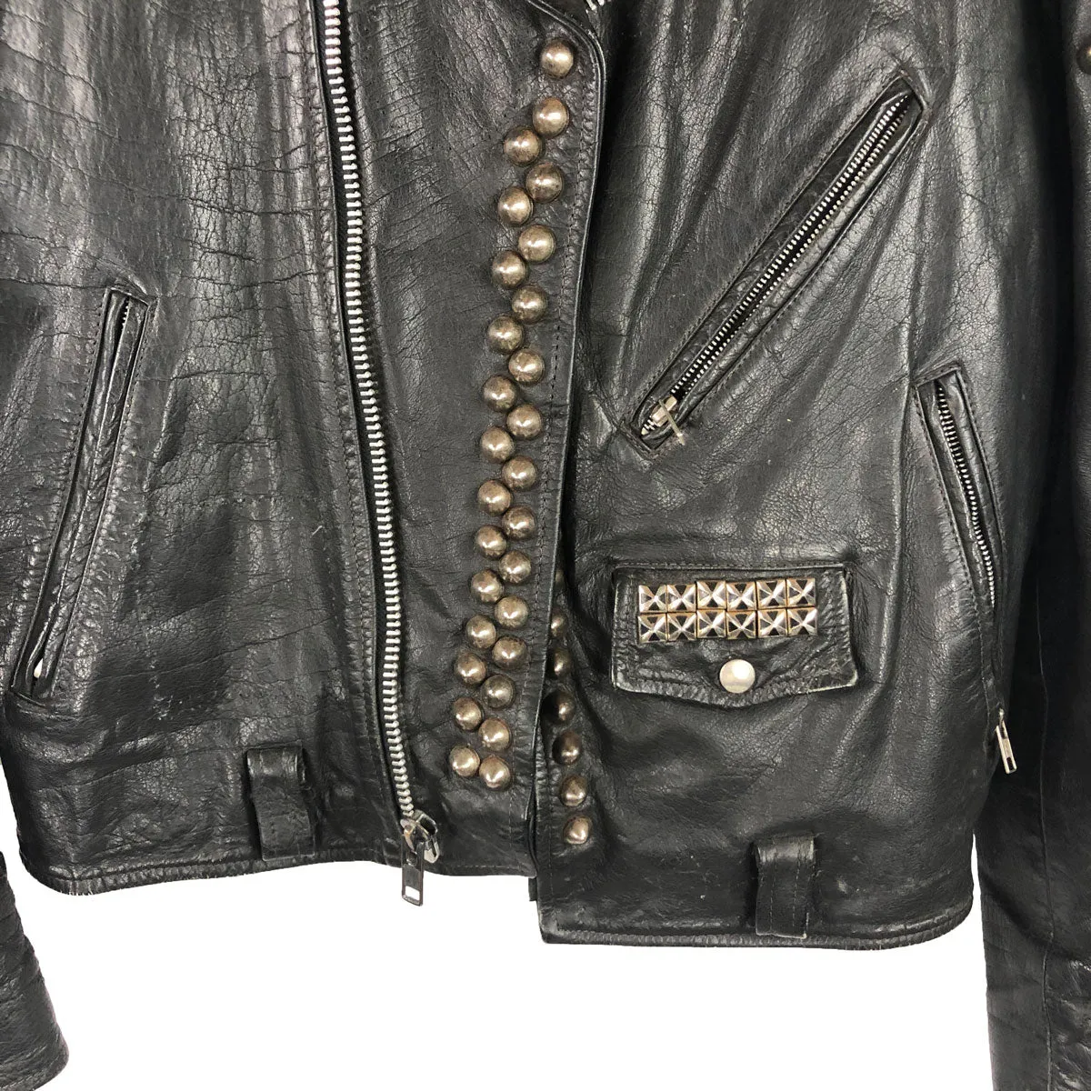 Customized Studded Motorcycle Jacket Punk Rock Rancid Total Chaos