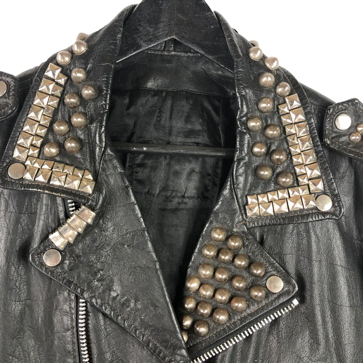 Customized Studded Motorcycle Jacket Punk Rock Rancid Total Chaos