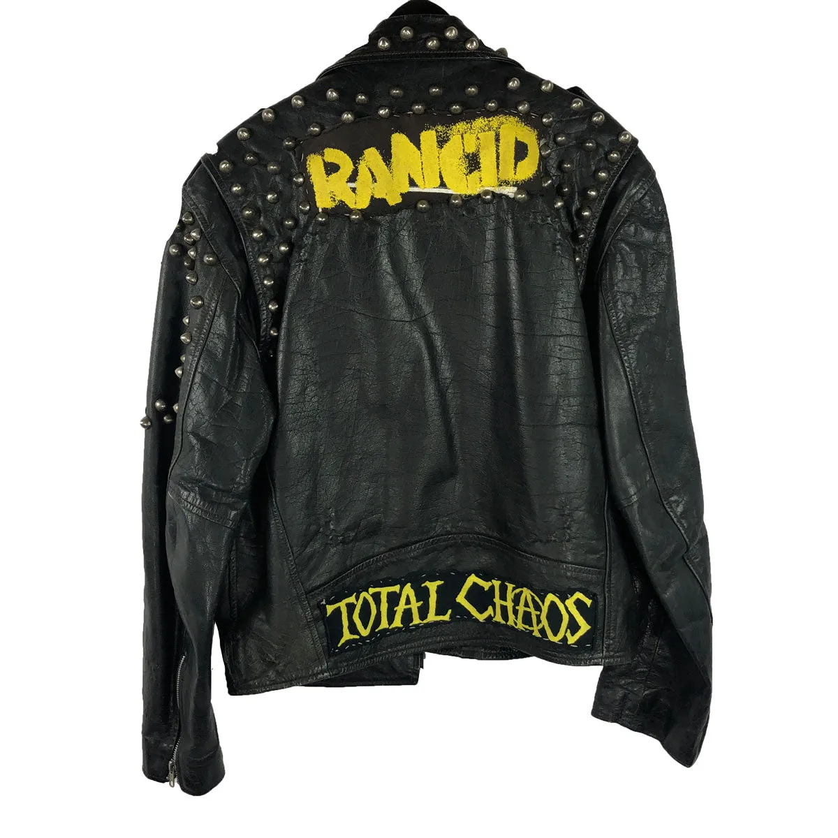 Customized Studded Motorcycle Jacket Punk Rock Rancid Total Chaos