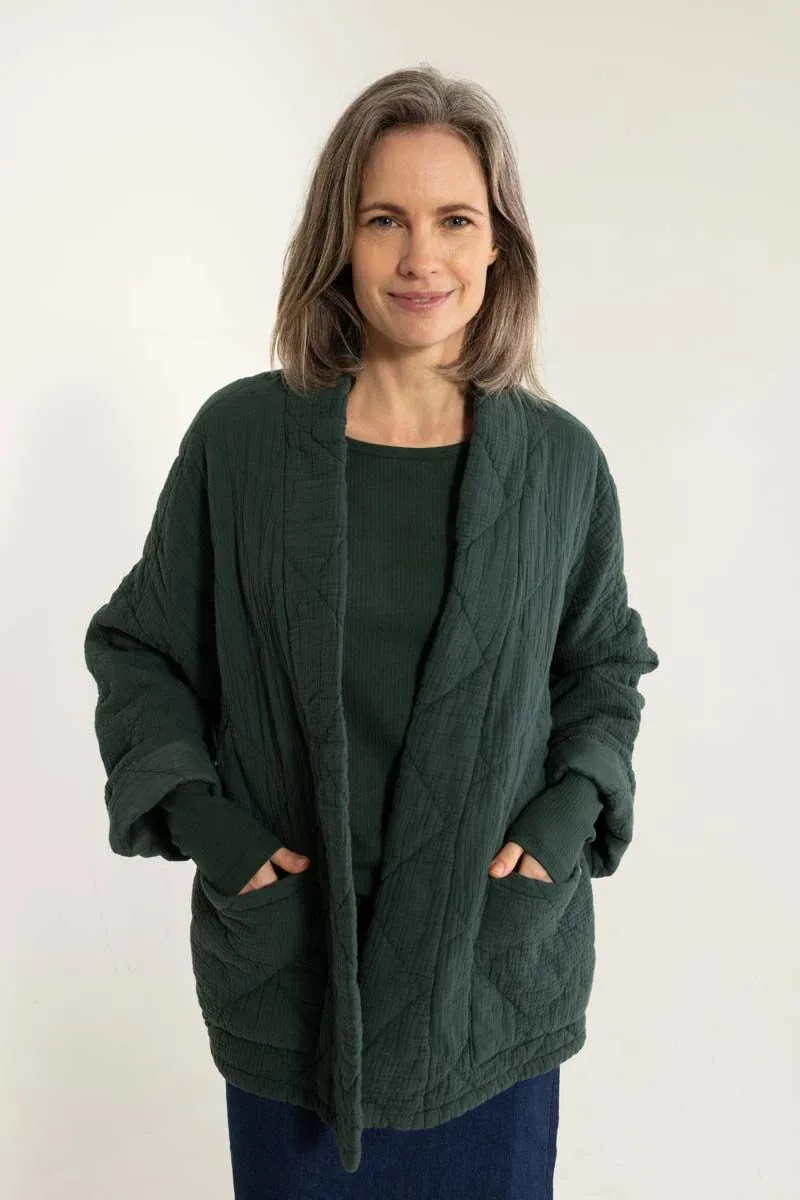 Danefae danekatrin quilt jacket dark forest