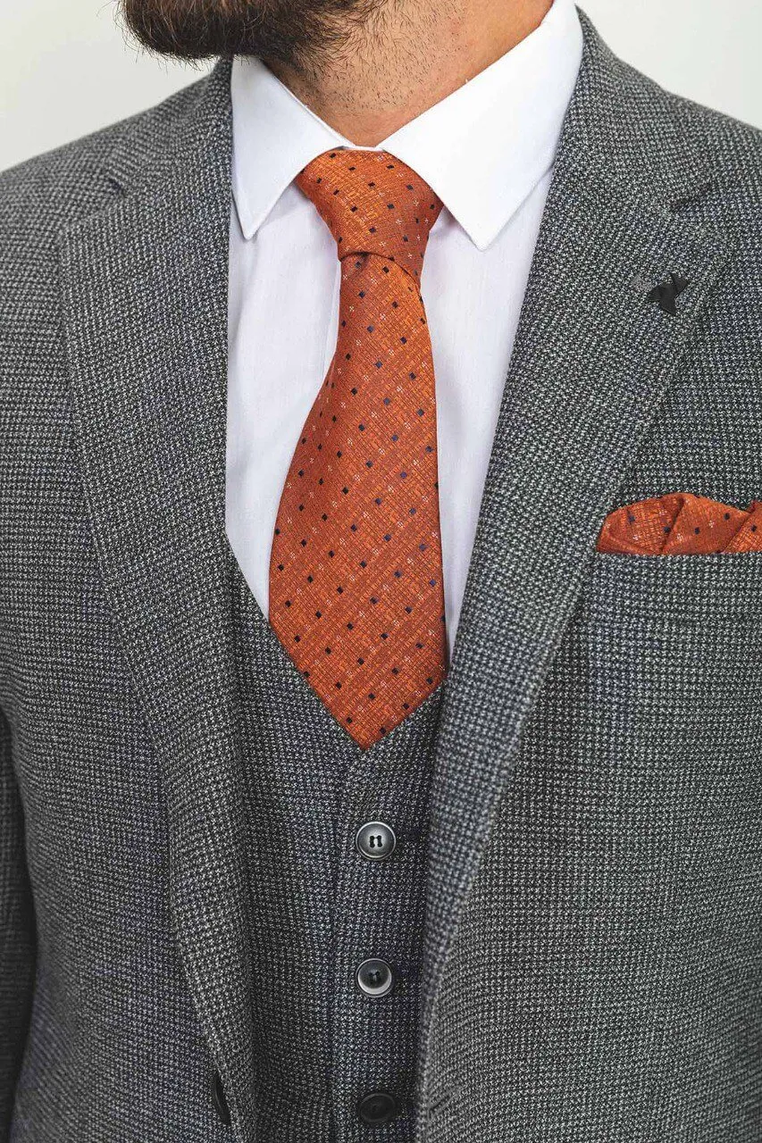 Dark Gray Checkered 3-Piece Suit