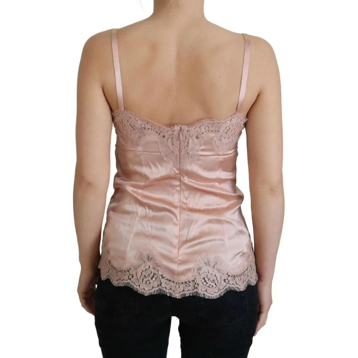 Dolce & Gabbana Elegant Pink Silk Lingerie Top